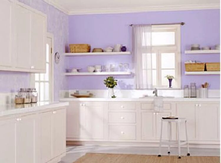 Кухня цвета лаванды фото в интерьере 27 Kitchen Paint Color Ideas That Will Makeover Your Kitchen Purple kitchen wall