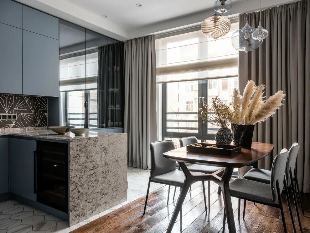 Кухня цвета маренго в интерьере фото Цвета маренго - Современный - Кухня - Москва - от эксперта Ольга Рудакова Houzz 