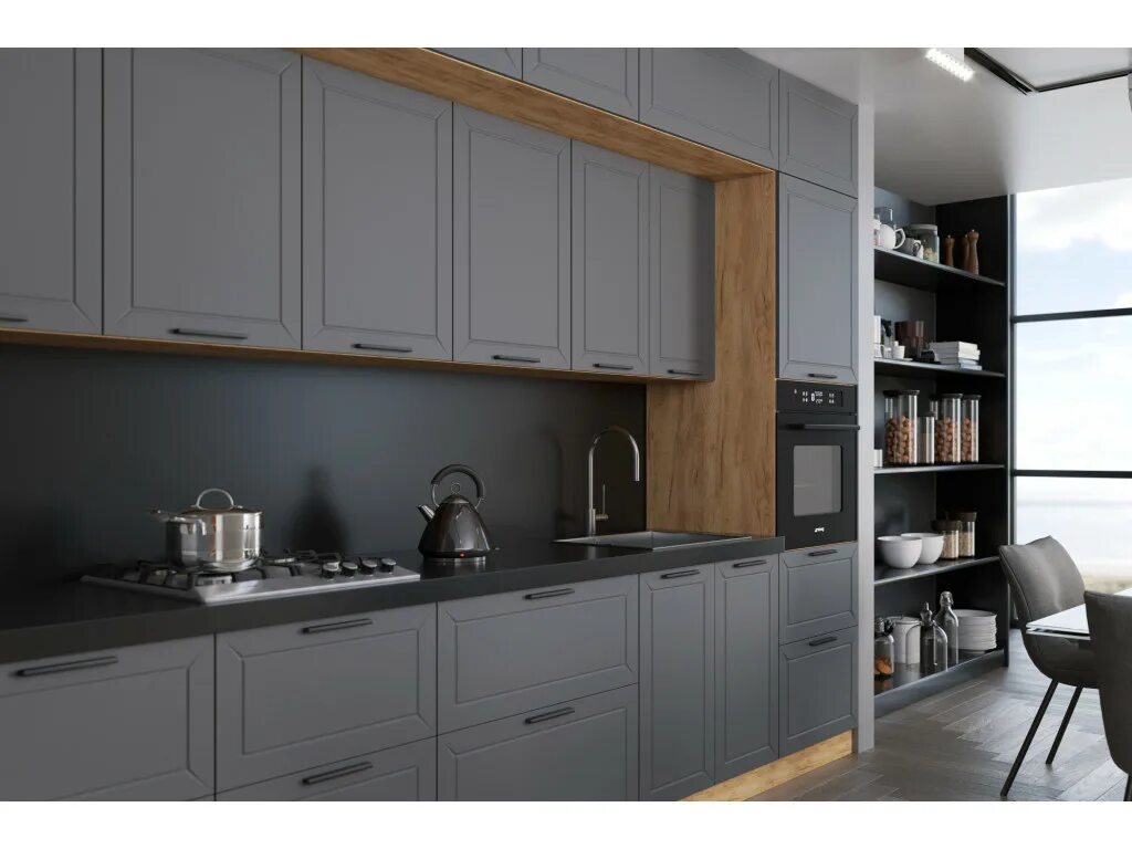 Кухня цвета маренго в интерьере фото Модульная кухня Глетчер: купить в Томске