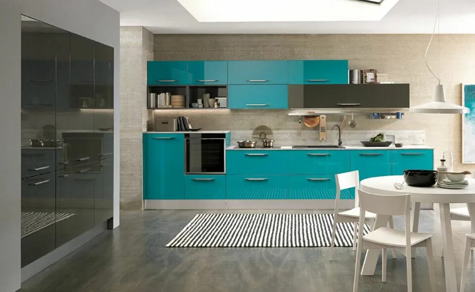 Кухня цвета морской волны в интерьере Серо-бирюзовая кухня: фото, цены. Купить в Москве серую кухню.