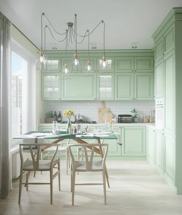 Кухня цвета мяты в интерьере фото Mint color kitchen is light and refreshing Kitchen colors, Mint kitchen, Kitchen