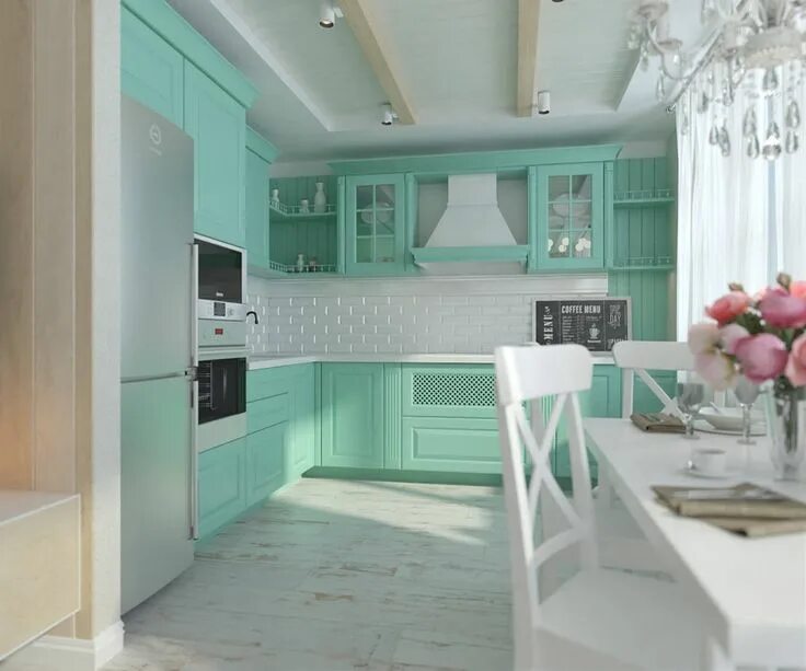 Кухня цвета мяты в интерьере фото 9 coole Ideen für eine unvergleichliche Küche homify Планы кухни, Интерьер, Диза