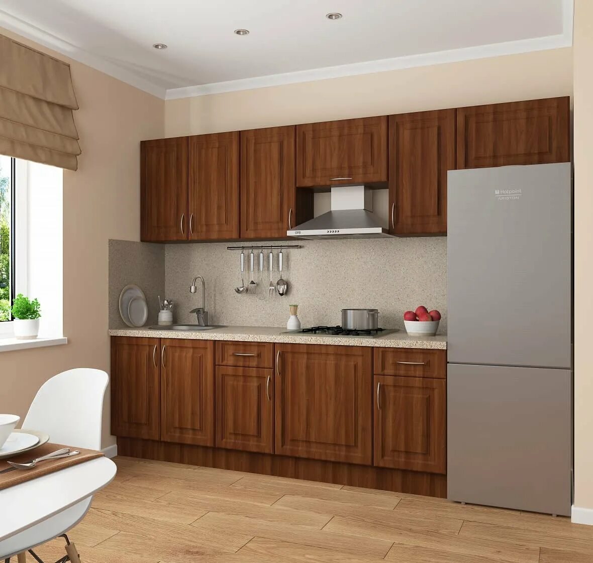 Кухня цвета орех в интерьере фото Кухня цвет орех - 67 фото