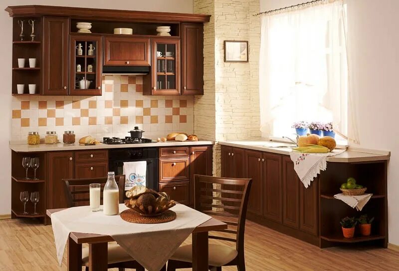 Кухня цвета орех в интерьере фото Кухня MP1 Мебель Феникс