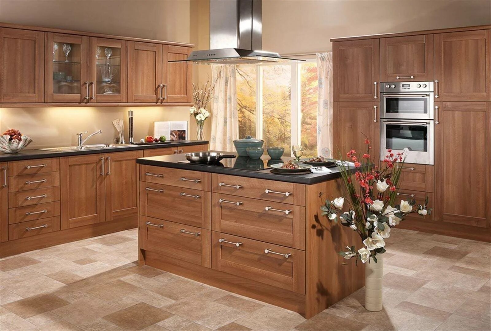 Кухня цвета орех в интерьере фото Идеи для кухонных гарнитуров в цвете дерева Эко-фокус Фотогалерея природы на dia