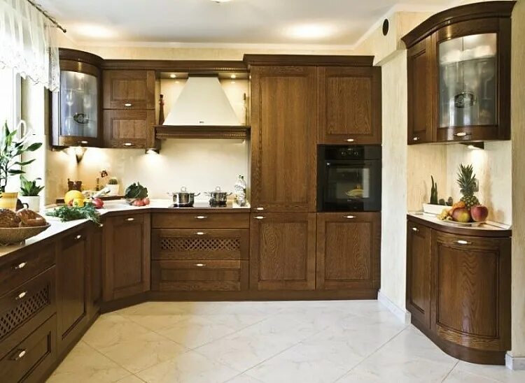 Кухня цвета орех в интерьере фото Кухня 14