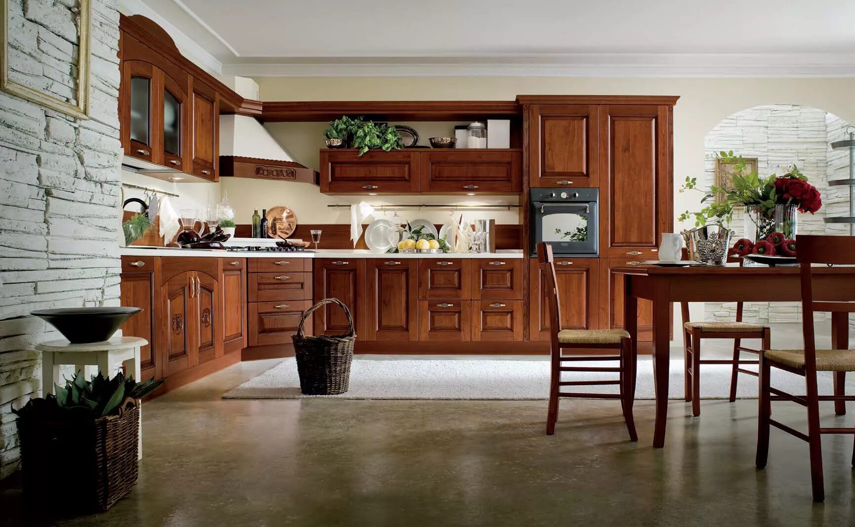 Кухня цвета орех в интерьере фото Обзо цвета мебели орех: светлый или итальянский, миланский и испанский. Чем отли