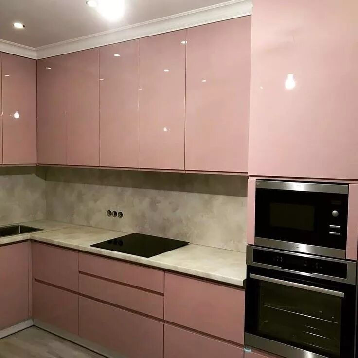 Кухня цвета пыльная роза в интерьере Кухня розовая Kitchen design plans, Kitchen inspiration design, Interior design 