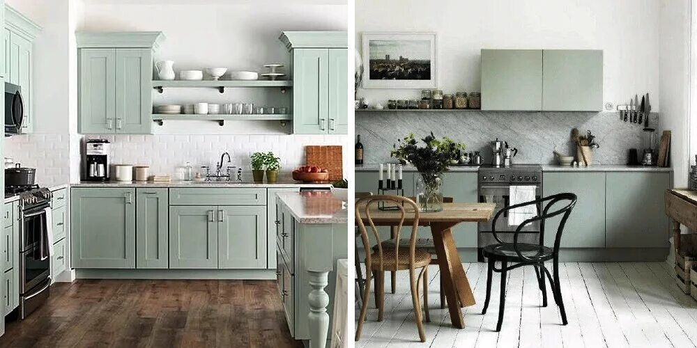 Кухня цвета шалфей фото в интерьере Цвет шалфея в интерьере: изысканный оттенок зеленого, дарящий спокойствие и умир