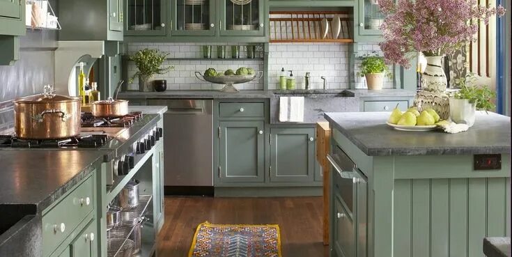 Кухня цвета шалфей фото в интерьере 35 Green Kitchen Cabinet Ideas for the Freshest Cooking Space Ever in 2024 Green