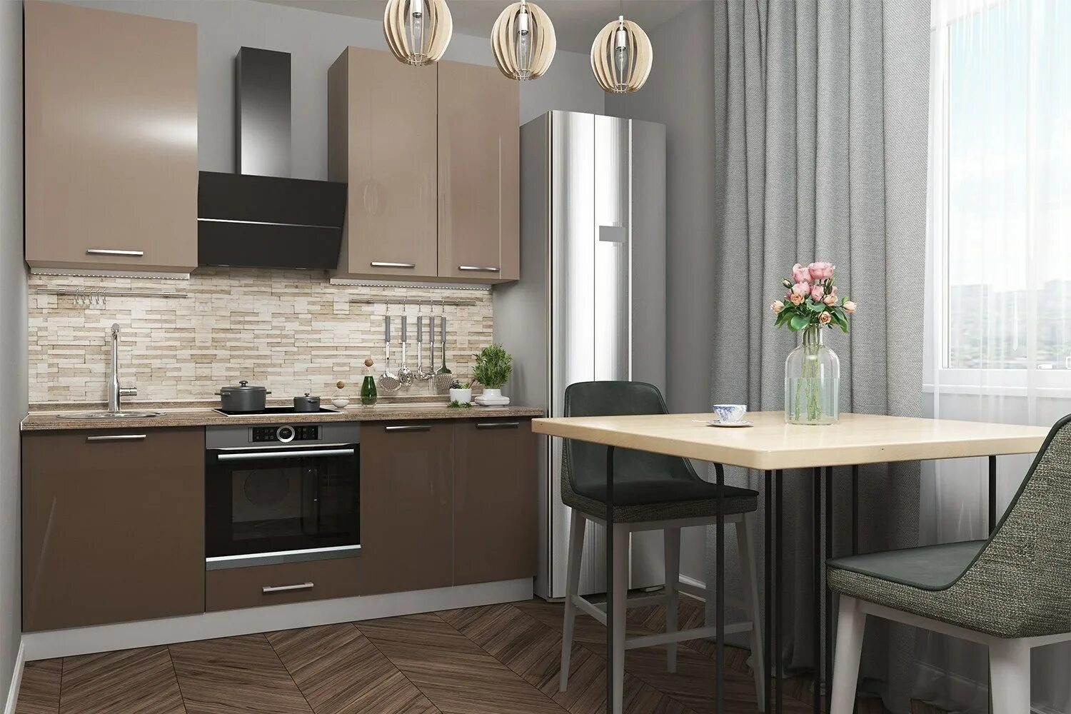 Кухня цвета трюфель в интерьере фото Трюфельный цвет кухонного гарнитура в интерьере (39 фото) - красивые картинки и 