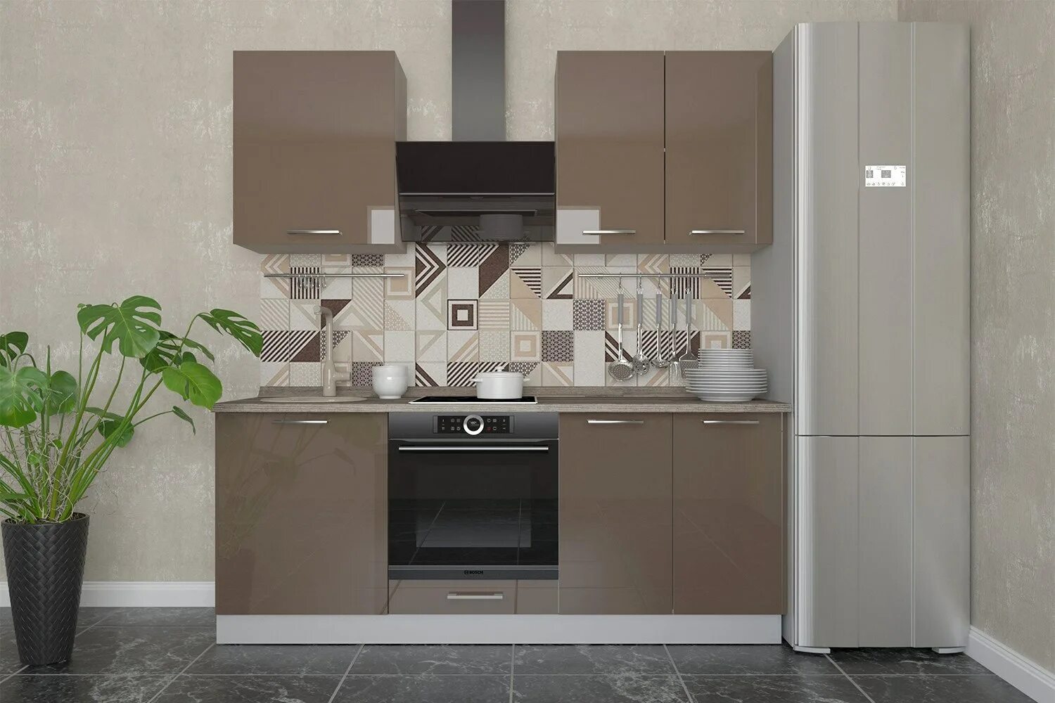 Кухня цвета трюфель в интерьере фото Трюфельный цвет кухонного гарнитура в интерьере (39 фото) - красивые картинки и 