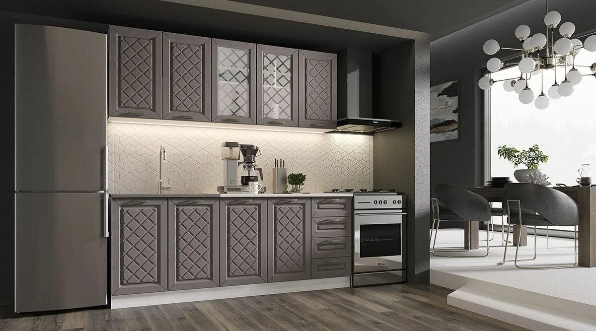 Кухня цвета трюфель в интерьере фото Кухонный гарнитур Агава 2,0 Трюфель купить по выгодной цене в интернет-магазине 