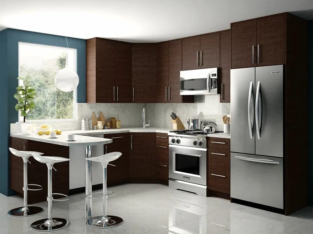 Кухня цвета венге в интерьере Contemporary Bishop Cabinets in 2019 Kitchen design, Kitchen, Contemporary cabin