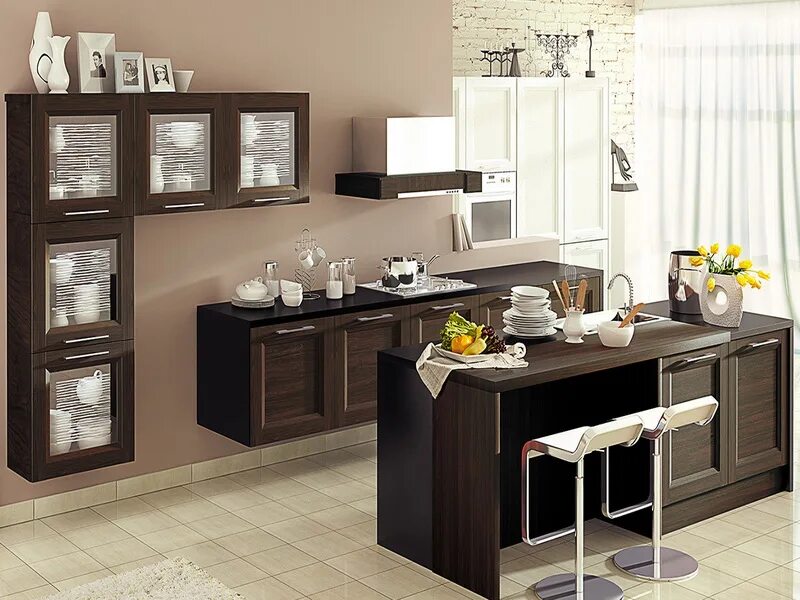 Кухня цвета венге в интерьере КЛАССИЧЕСКИЕ КУХНИ: АЛЬБА ВЕНГЕ