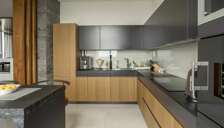 Кухня темно серая с деревом в интерьере кухни в сером с деревом: 8 тыс изображений найдено в Яндекс.Картинках Kitchen de