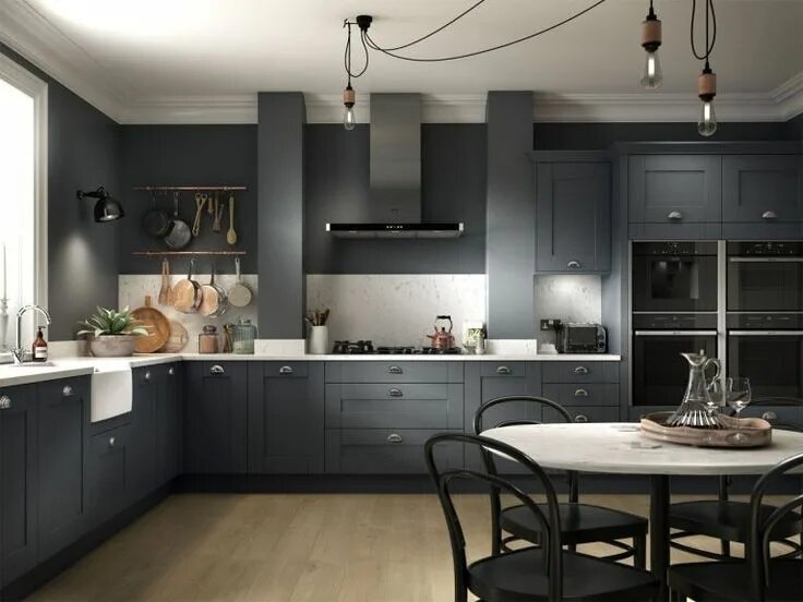 Кухня темно серого цвета в интерьере 12 black kitchen ideas that will make you want to go over to the dark side Bench