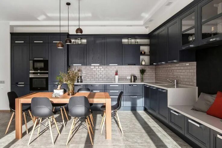 Кухня темно серого цвета в интерьере https://vk.com/feed?z=photo-80941590_456243402/wall-55410075_24109 Kitchen desig