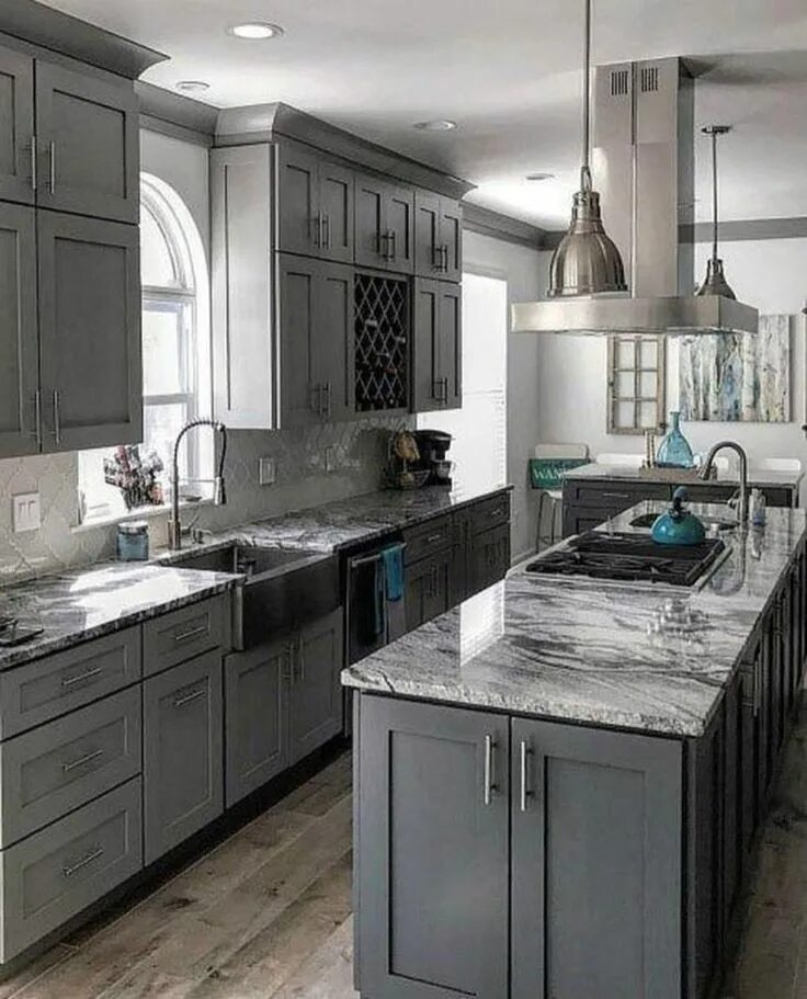 Кухня темно серого цвета в интерьере Fascinating Kitchen Designs Ideas 21 Grey kitchen designs, Grey kitchen, Luxury 