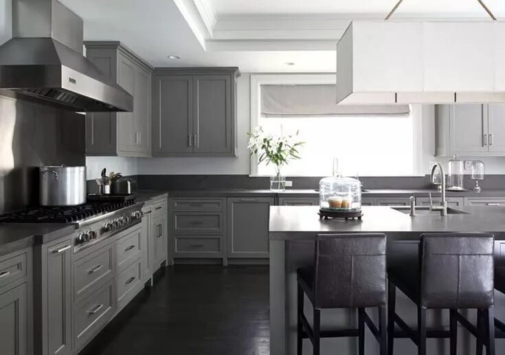 Кухня темно серого цвета в интерьере 40 Ideas to Be Creative with Your Grey Kitchen Cabinet - Talkdecor Grey kitchen 