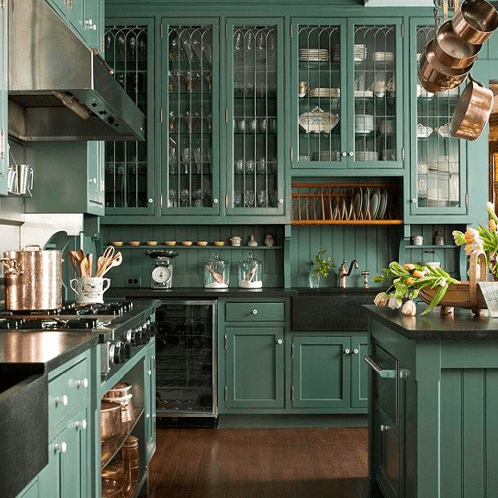 Кухня темно зеленого цвета фото Color Trends for Kitchens Kitchen cabinet styles, Kitchen cabinet design, Kitche