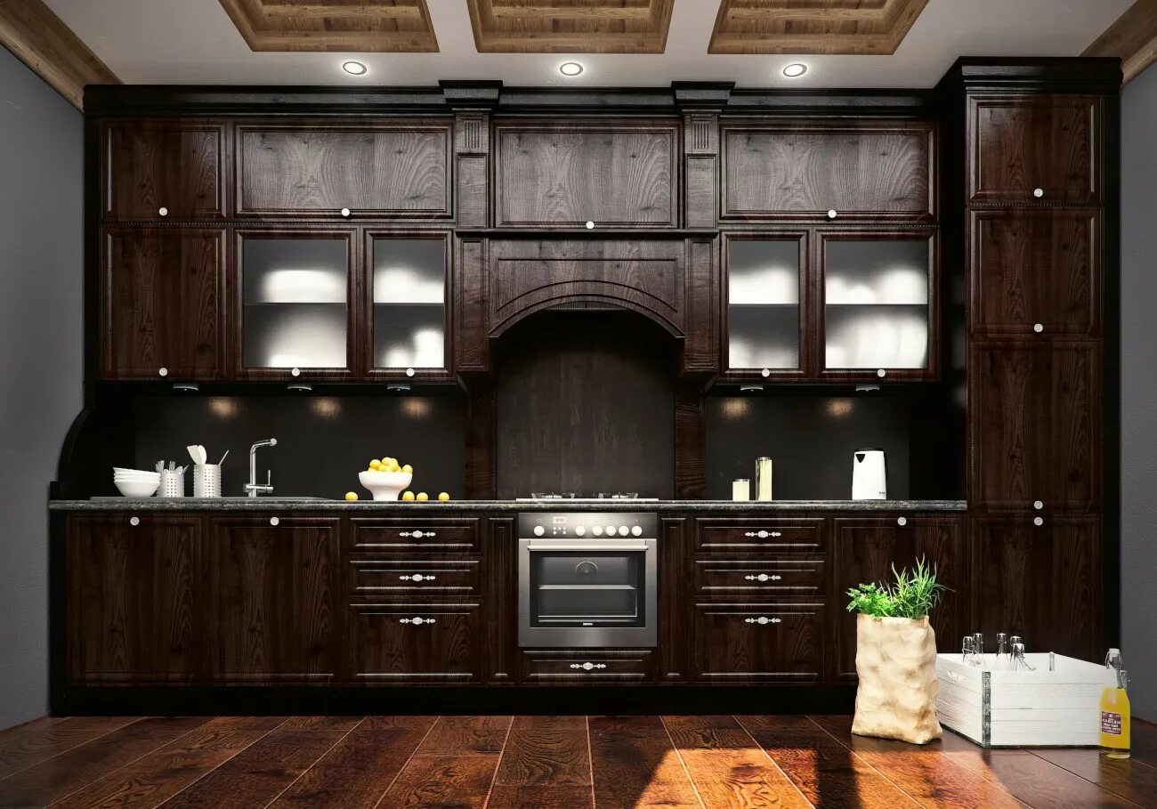 Кухня темное дерево фото Кухня DeFrans