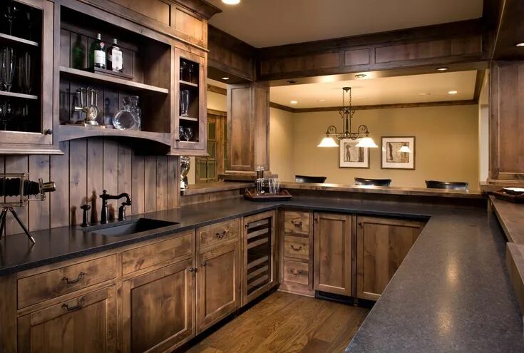 Кухня темное дерево фото Минимализм и комфорт: 20 идей обустройства кухни Country kitchen designs, Rustic