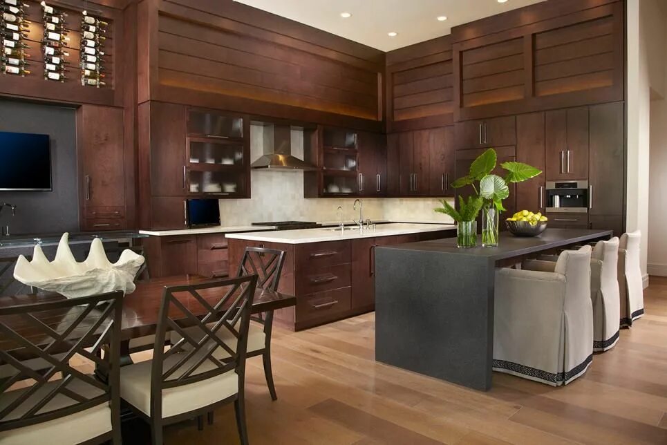 Кухня темное дерево в интерьере Rooms Viewer Tropical kitchen, Custom kitchens, Modern kitchen