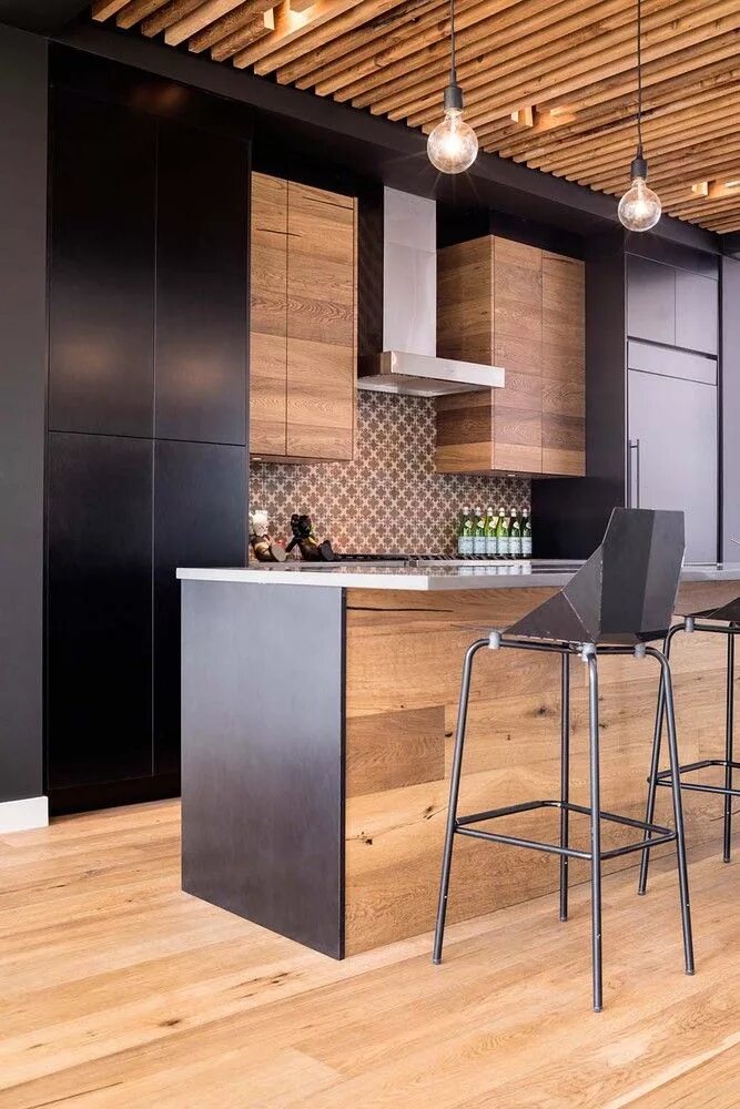 Кухня темное дерево в интерьере Gallery of B85 + B90 / Building Bloc design - 12 Modern kitchen design, Home dec