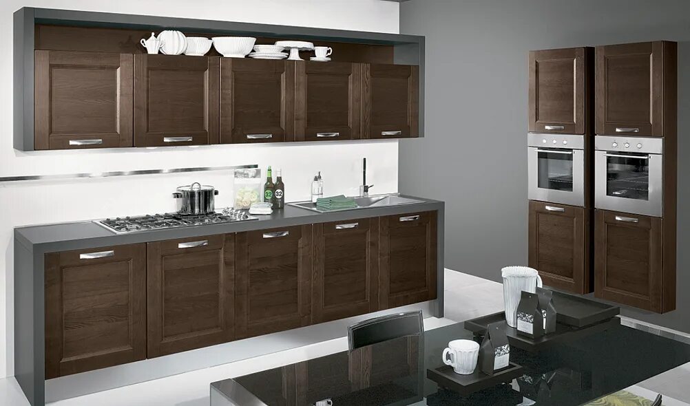 Кухня темный дуб фото Кухня Arredo3 Gio 3 из Италии, купить итальянскую кухню Arredo3 Gio 3 в Москве