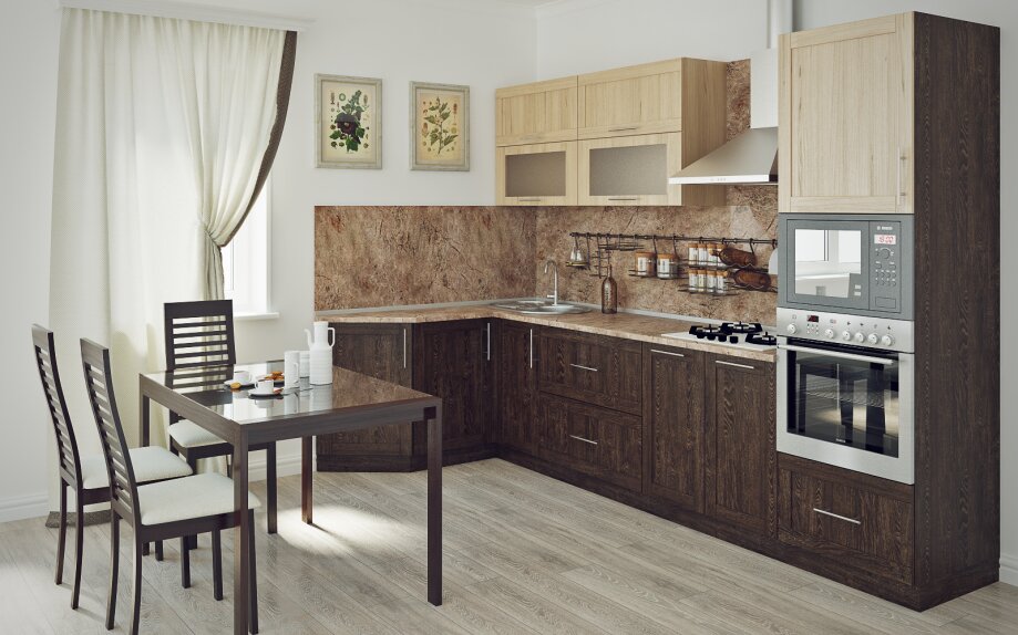 Кухня темный дуб фото Фото: Кухни Петербурга, мебель для кухни, Новоизмайловский просп., 22, корп. 2, 