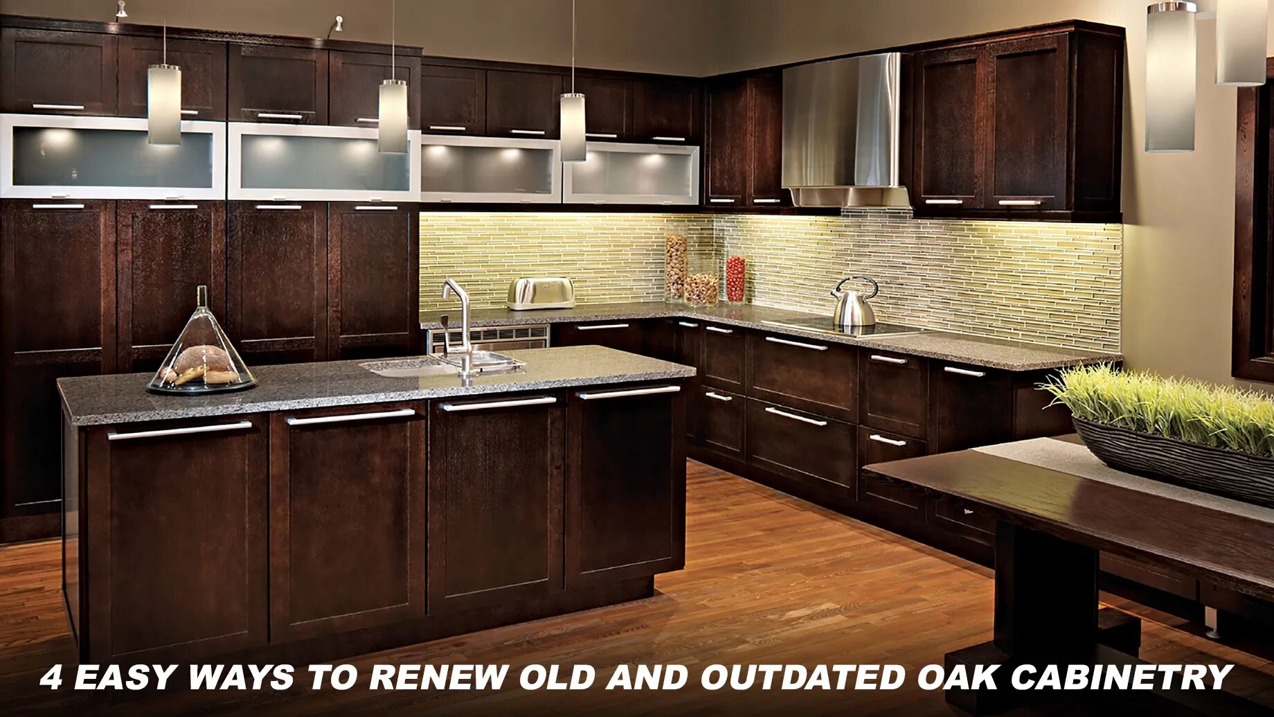 Кухня темный дуб фото oak wood cabinets kitchen OFF-58