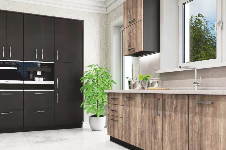 Кухня темный дуб фото Кухня Ройс купить от производителя во Владимире, мебель на заказ - NAVI мебель