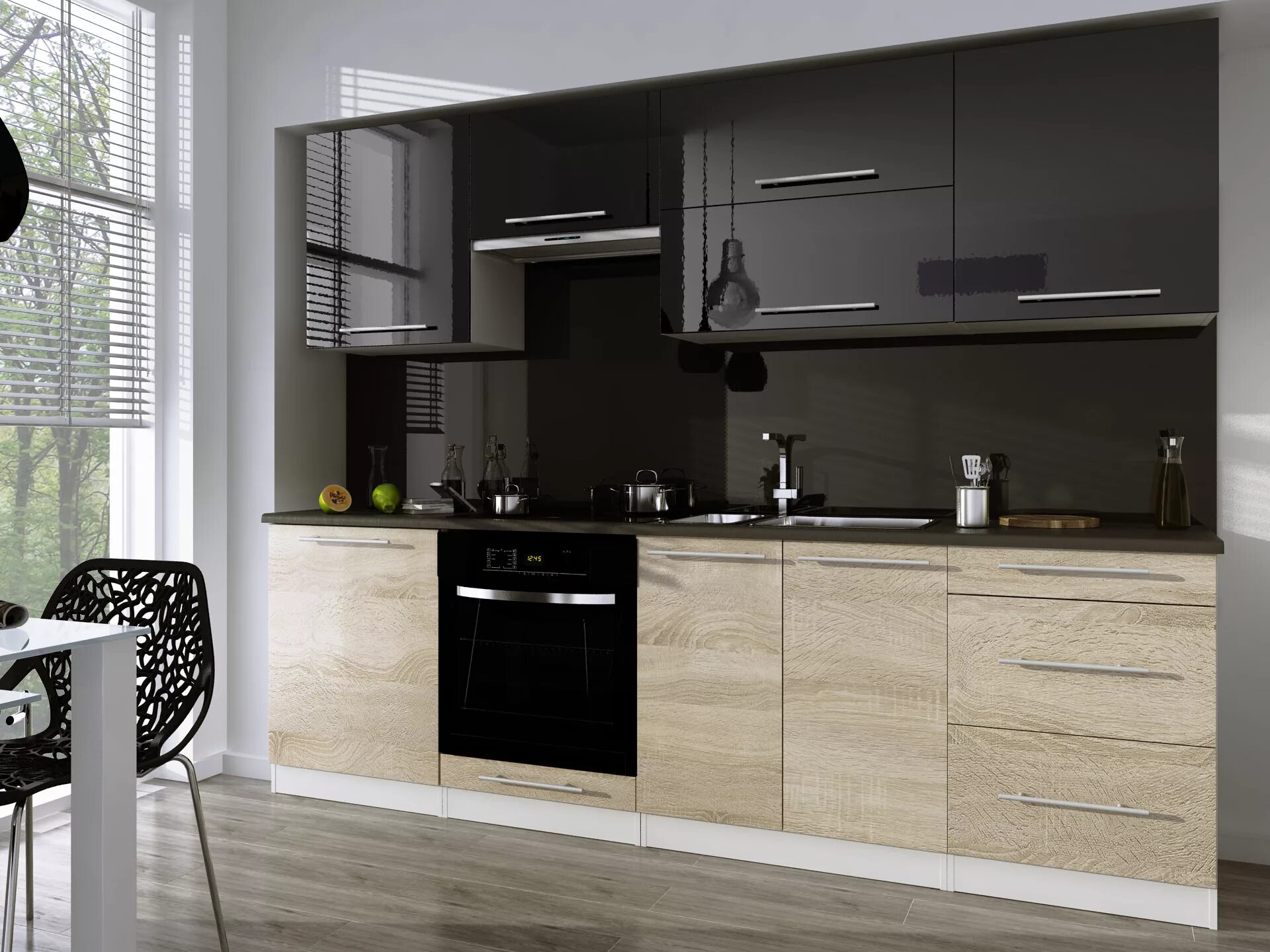 Кухня темный дуб фото Кухня черный дуб: найдено 90 изображений