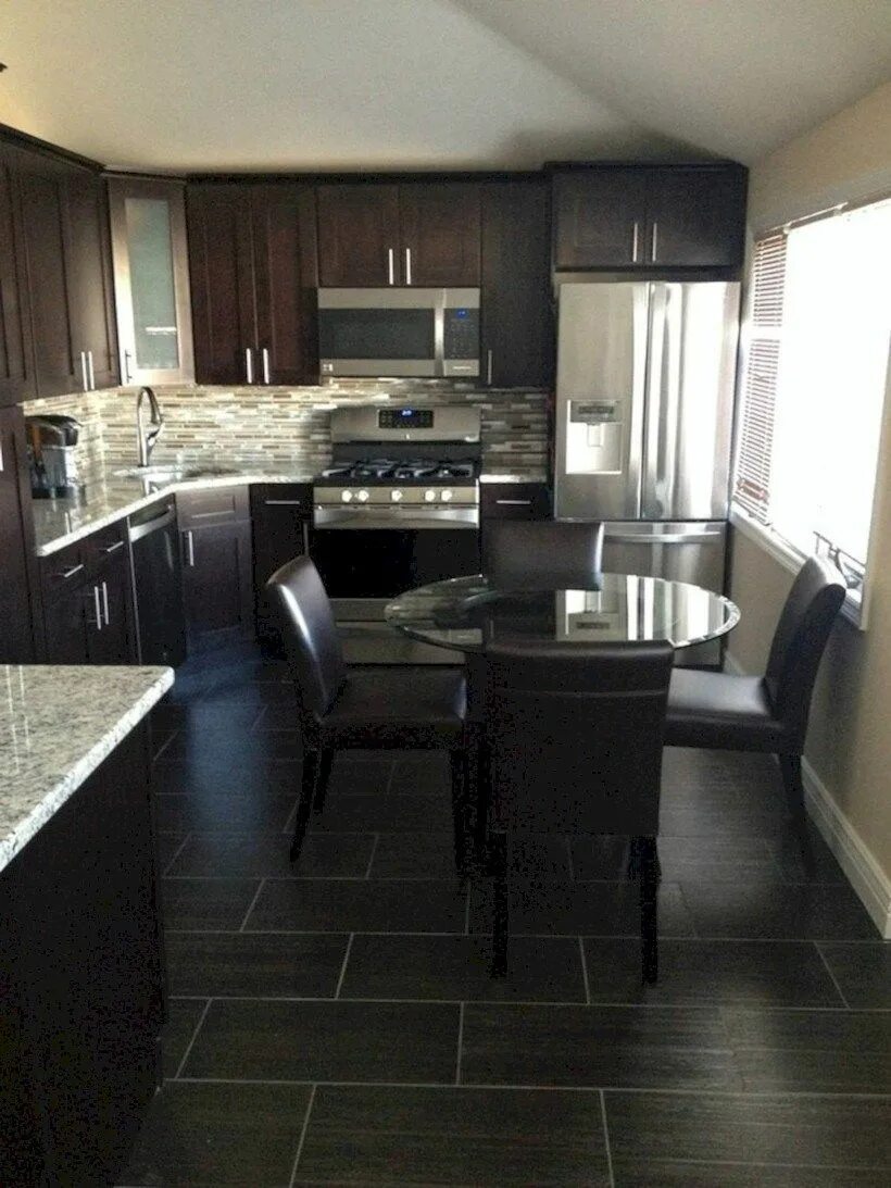 Кухня темный пол фото Pin by Sayda on Kitchen Design Home, Kitchen design, Home remodeling