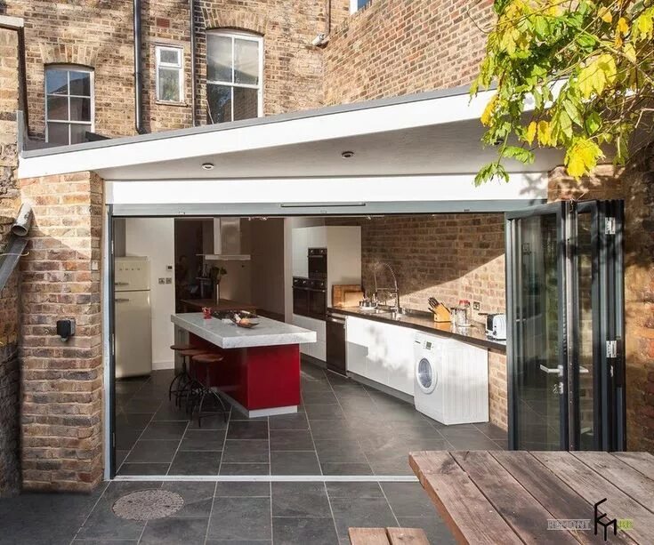 Кухня терраса фото Пристройка к дому на фото Современные веранды в частных домах Patio flooring, Ki