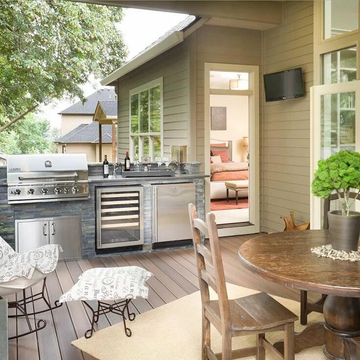 Кухня терраса фото Deck Goals! From the outdoor kitchen to the cozy hangout space by Ponciana Desig