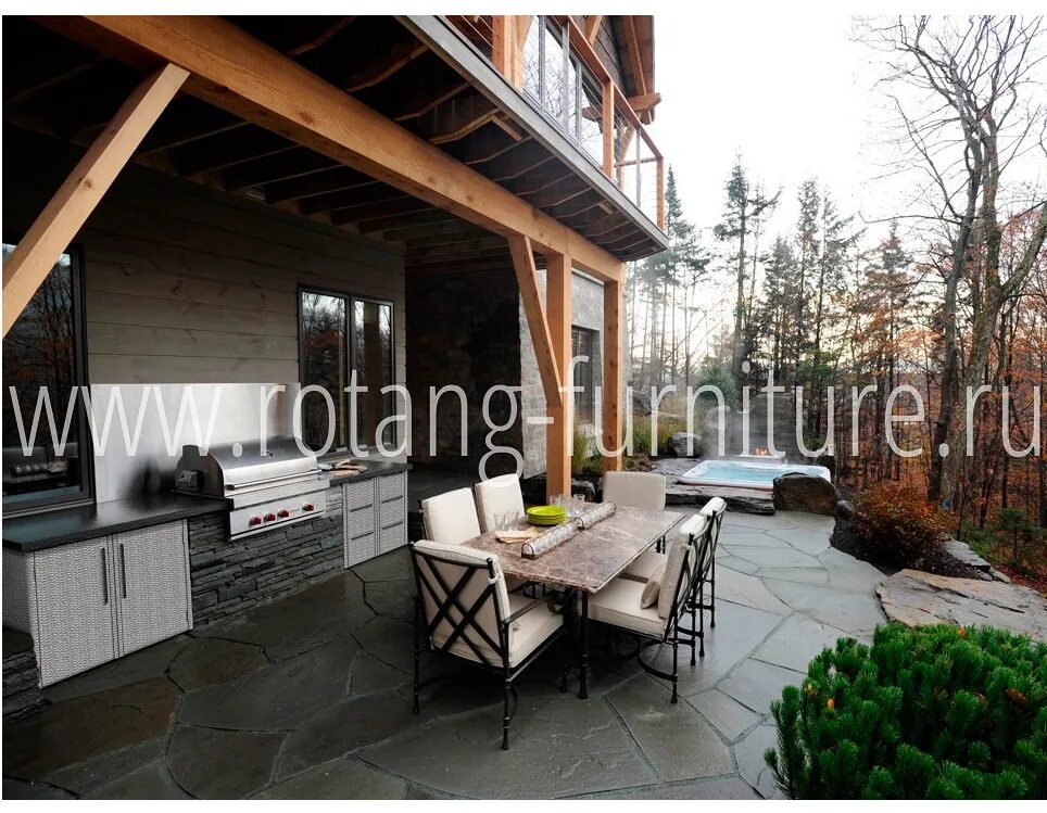 Кухня терраса фото Кухня из ротанга "Rotang-Kitchen", модель 3 Rotang-Furniture магазин уличной меб