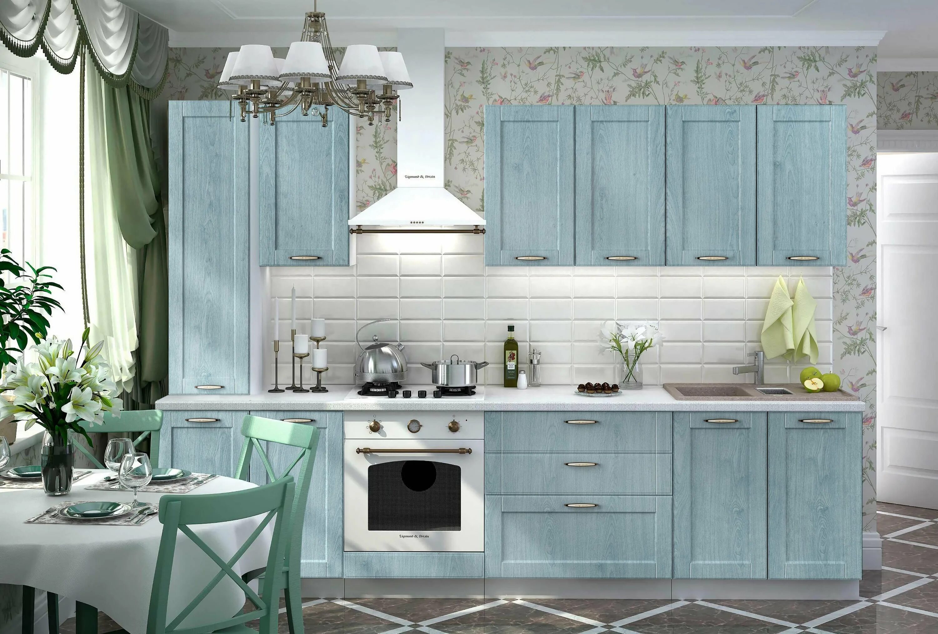 Кухня томари в интерьере фото леруа Кухня кантри голубая - Гранд Проект Декор.ру