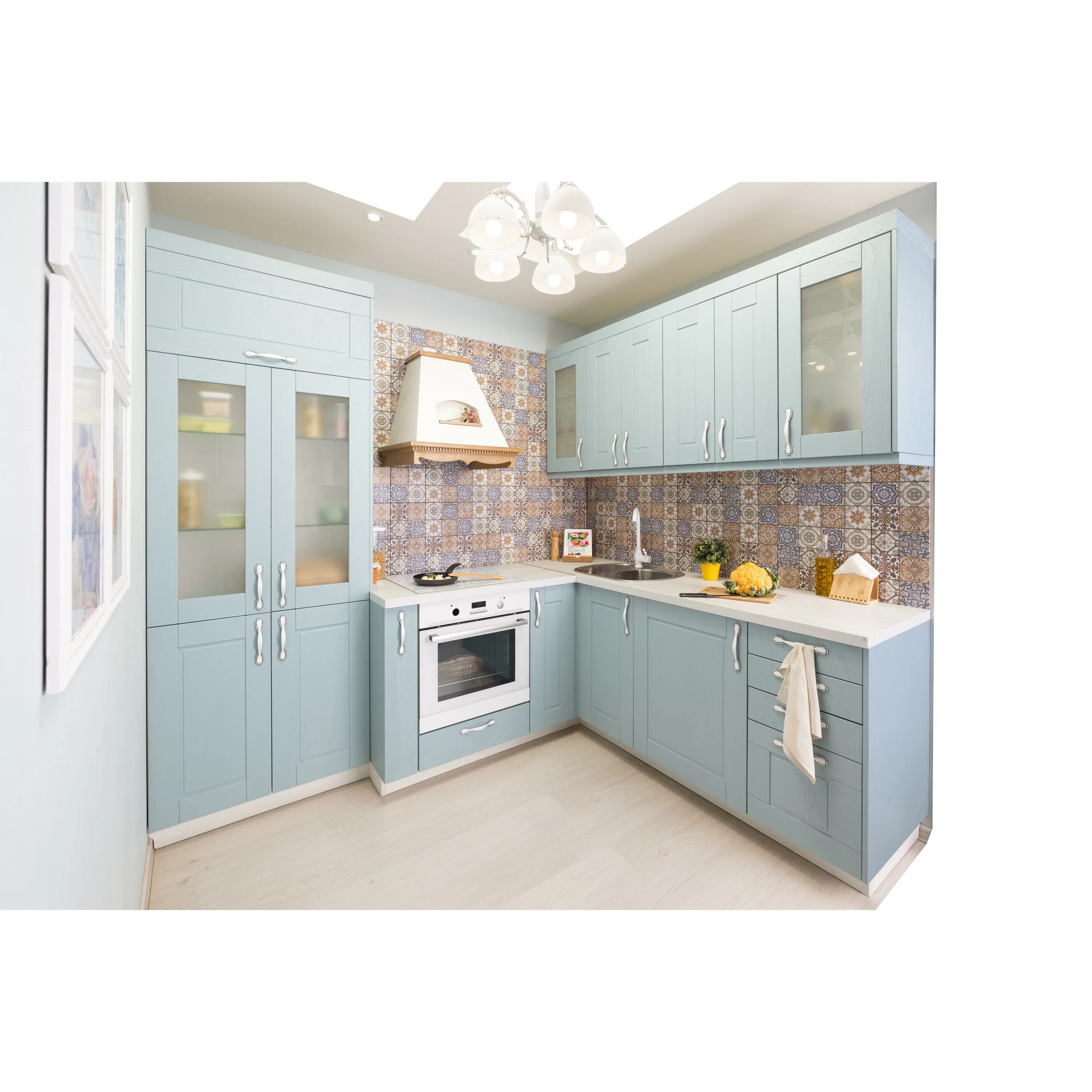 Кухня томари в интерьере фото леруа Фасад для кухонного шкафа Томари 79.7x38.1 см Delinia ID МДФ цвет голубой - купи