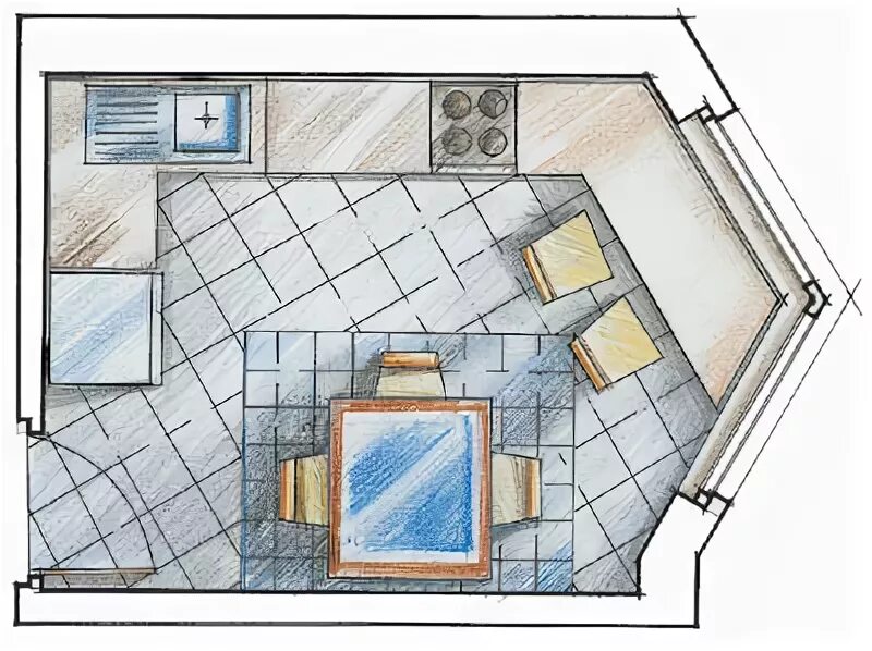 Кухня трапеция планировка Покупаем кухню ivd.ru