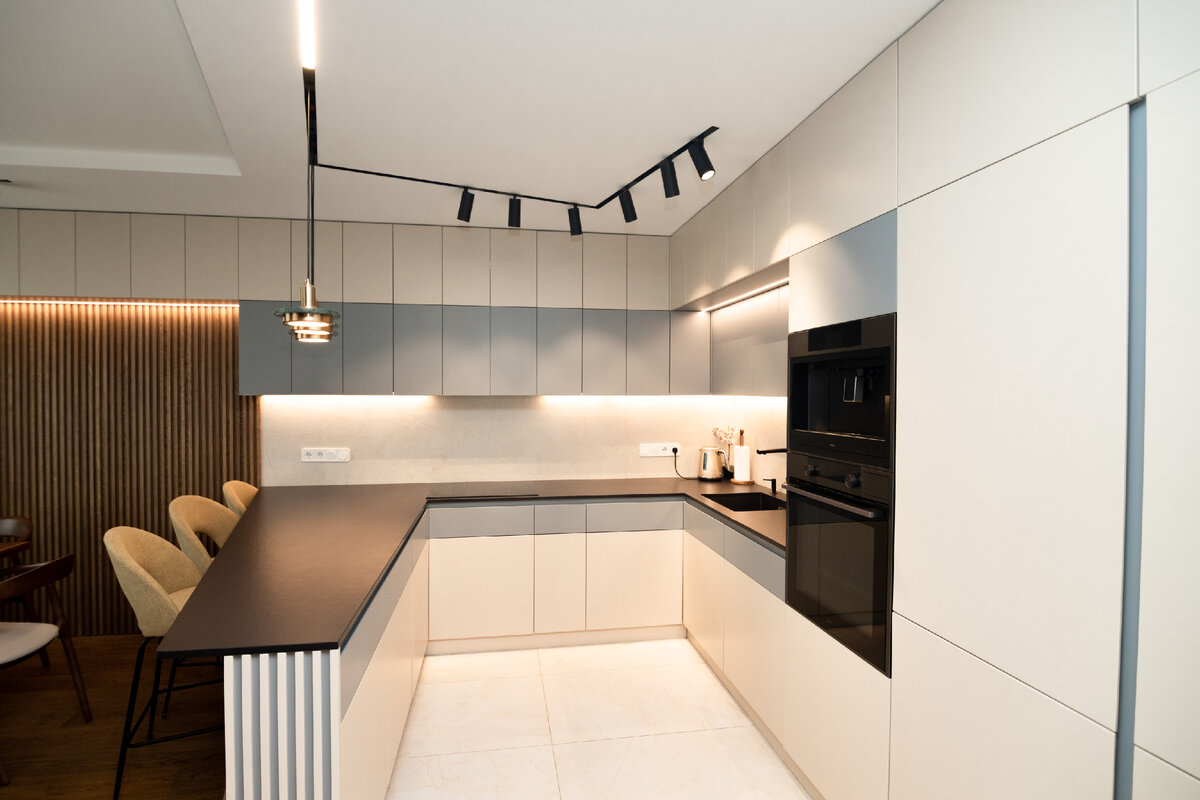 Кухня трапеция планировка фото 33 отсека для хранения и барная стойка в виде трапеции: уникальный проект кухни-