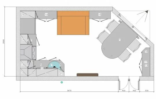 Кухня трапеция планировка фото Кухня-трапеция. Вечер добрый. У нас узкая кухня, кроме того еще в форме трапеции