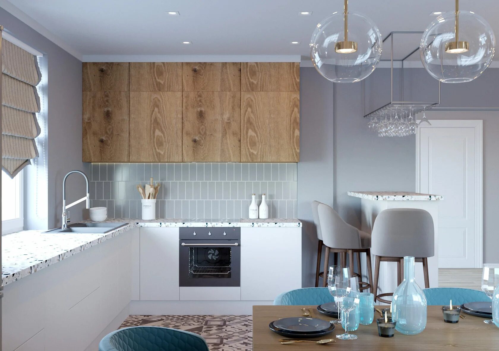 Кухня трапеция планировка фото Дизайн проект дома в скандинавском стиле