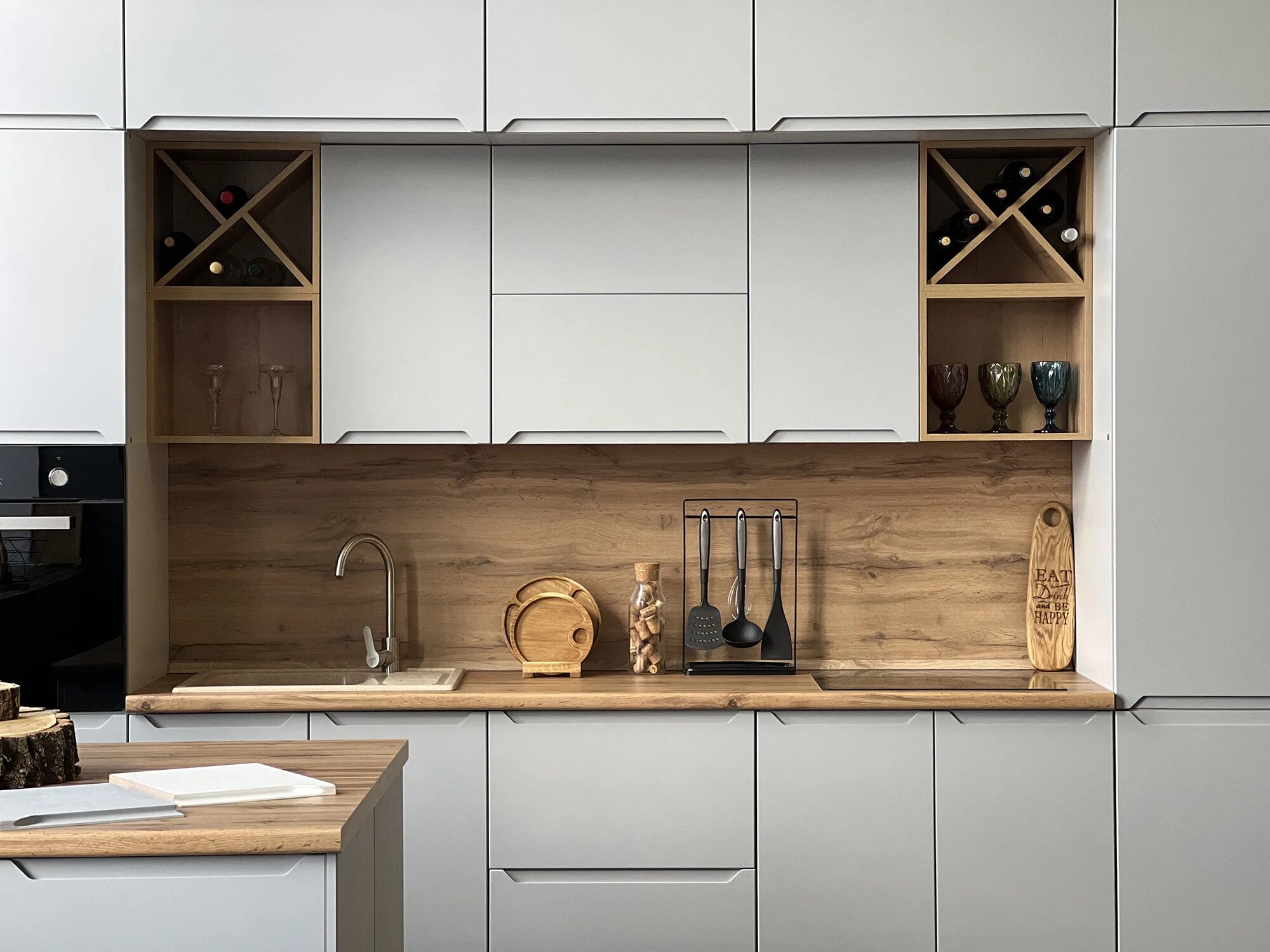 Кухня тренто мария фото в интерьере Кухонный гарнитур Тренто Белая штукатурка