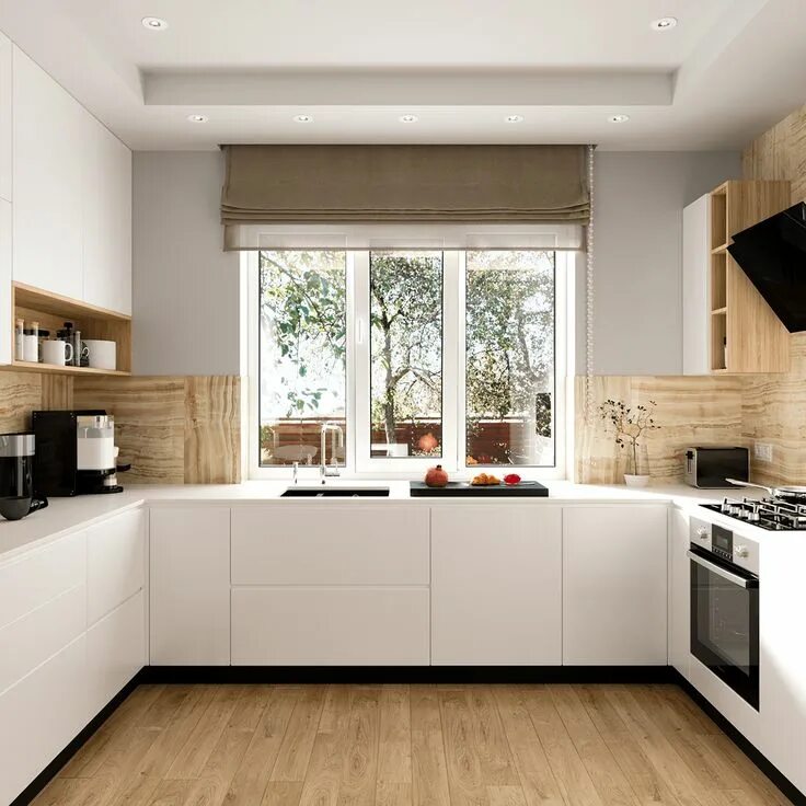 Кухня у окна дизайн современный White kitchen on Behance Kitchen furniture design, Kitchen design decor, Japandi