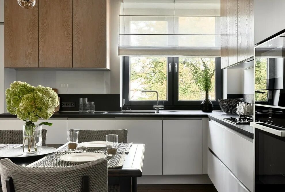 Кухня у окна дизайн современный Квартира в современном стиле 100 метров - Современный - Кухня - Москва - от эксп