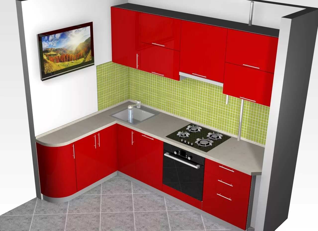 Кухня углом дизайн 11