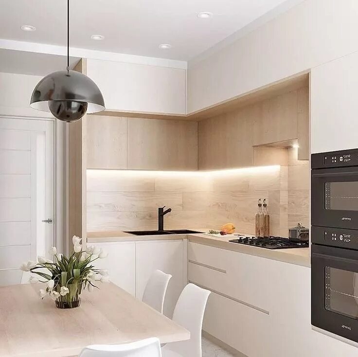 Кухня углом дизайн фото Pin by Pooneh Behnia on decor Interior design kitchen, Modern kitchen interiors,