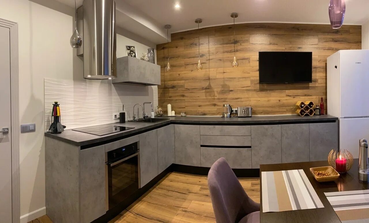 Кухня угловая без верхних шкафов дизайн фото Без верхняя: найдено 87 картинок